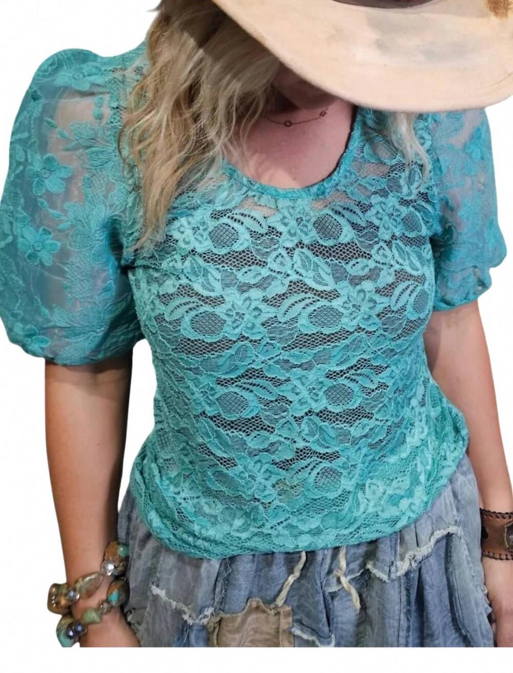 NEW A RARE BIRD women's arb “the miss hattie top” in blue